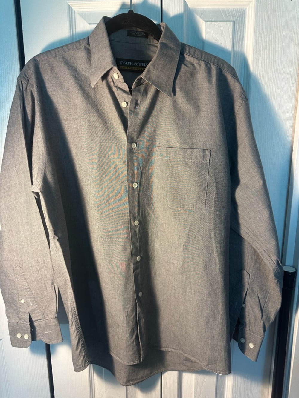 Joseph & Feiss Men's Dark Gray Long-Sleeve Button-Down Shirt